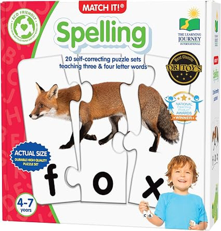 Learning Journey Educational Spelling Puzzle Toy Set for Kids | Develop Early Literacy & Word Recognition Skills with Fun Matching Games