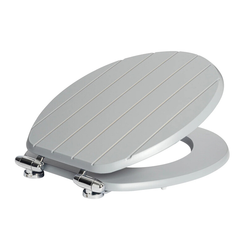 Harbour Housewares Grey Soft Close Tongue & Groove Toilet Seat - Image 3