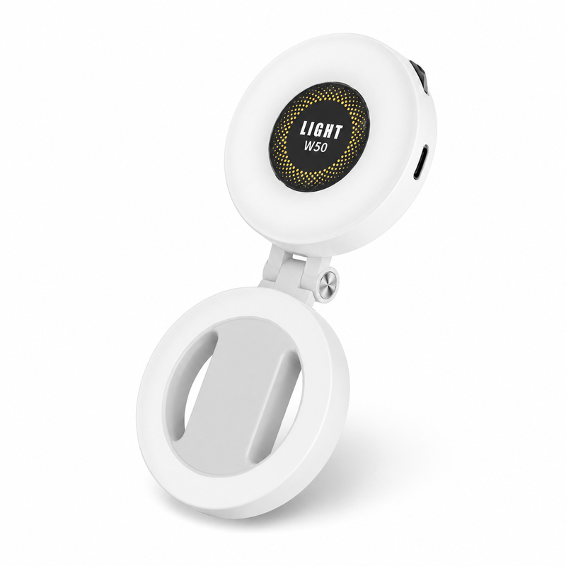VoxorAI M28 White Fill Light, Selfie Fill Light, Magnetic Selfie Light, Magnetic Beauty Selfie Light, CRI95+ 360° LED Portable Lamp with Mirror, Compatible with iPhone/Android (Selfies, Photography, TikTok, Zoom Calls, and Videos)