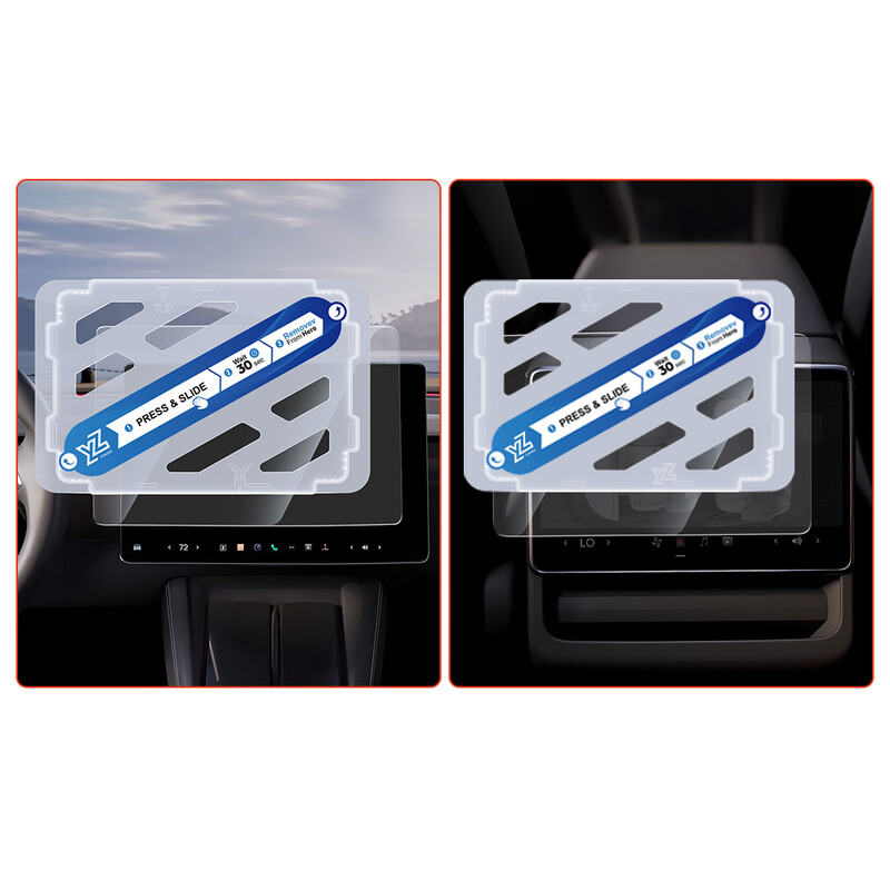 YZ 15,4 inch voor & 8 inch achter gehard‑glas schermbeschermer geschikt voor Tesla Model 3 Highland 2024‑2026 & Model Y Juniper 2025
