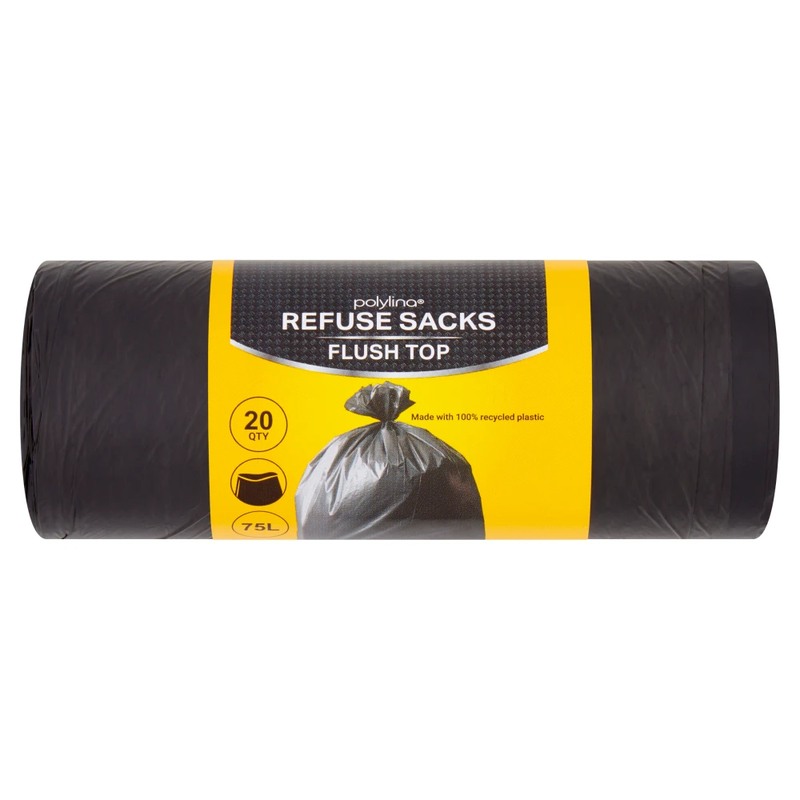 20 Refuse Sacks Flush Top 75l
