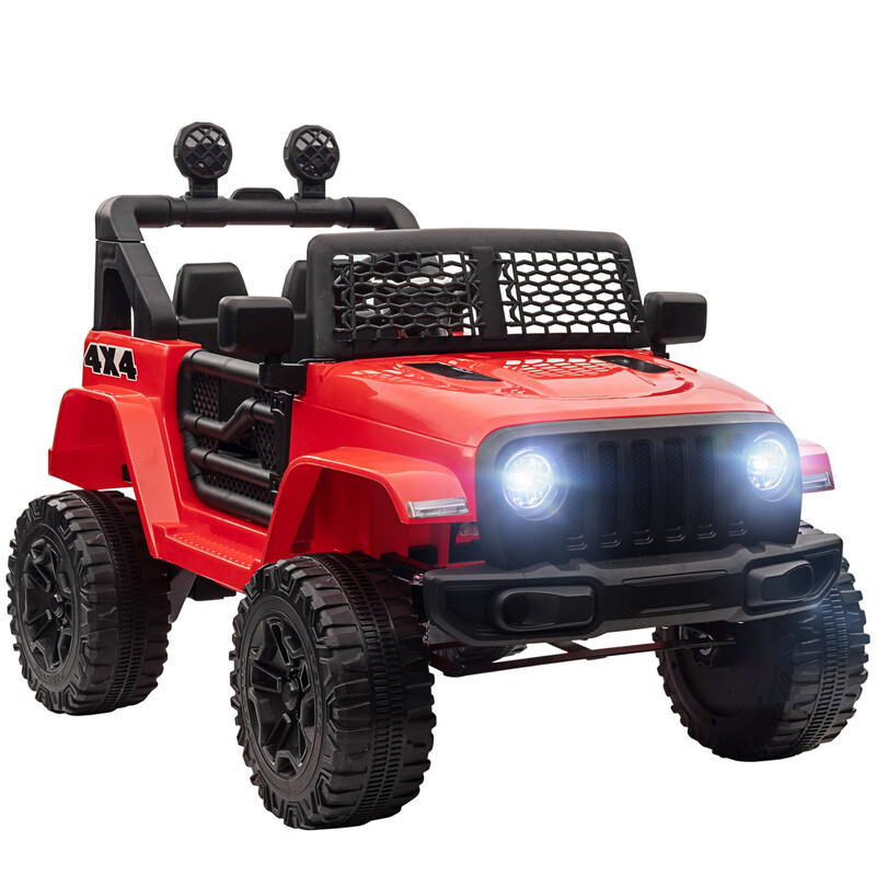 370-142V70RD HOMCOM Kids Electric Ride On Car 12V Off Road Toy with Parental Remote C