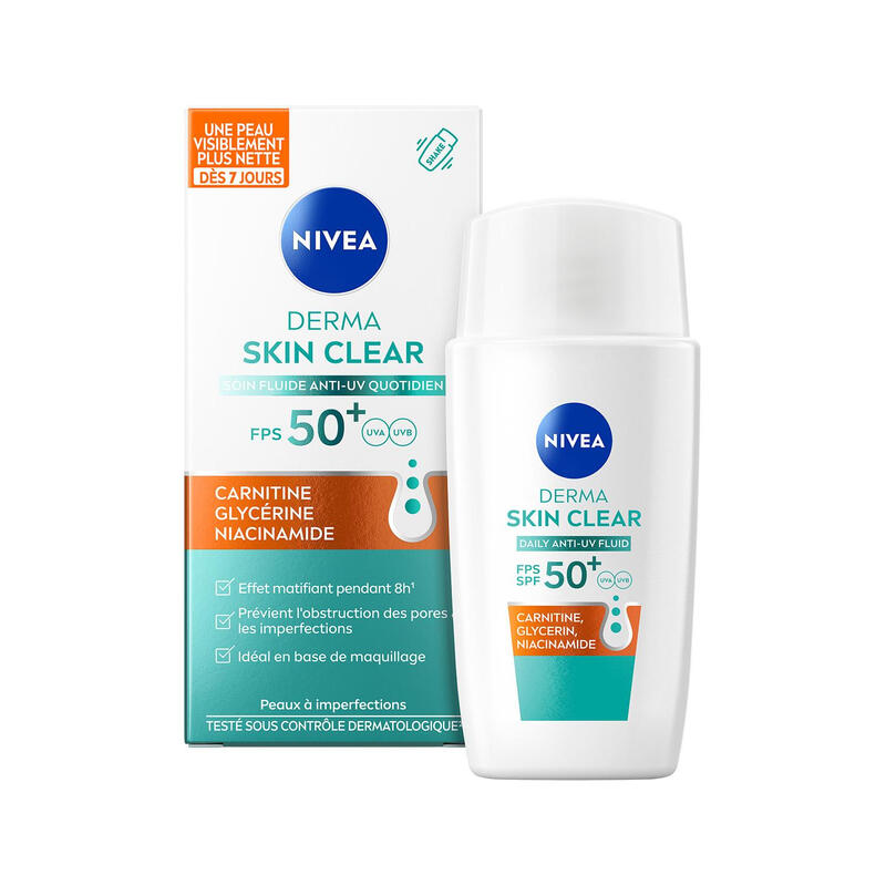 Nivea soin visage fluide uv derma skin clear fps 50+ 40ml