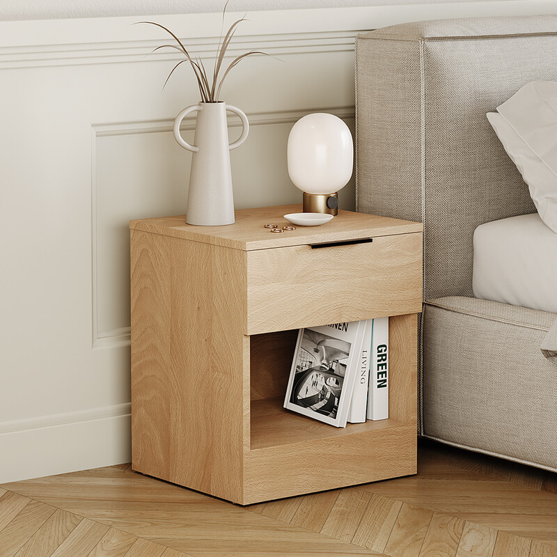 Vida Designs Trega 1 Drawer Bedside Chest, Pine