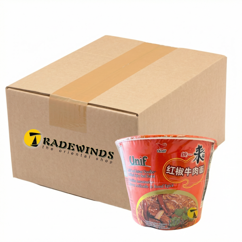 Uni-President Unif Noodles (Bowl) - Spicy Beef Flavor 110G （Box Of 12）