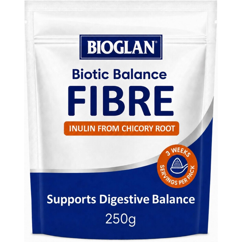 Bioglan Inulin Prebiotic Fibre Powder for Digestive & Gut Health Support, Natural Supplement for a Healthy Microbiome - 250g