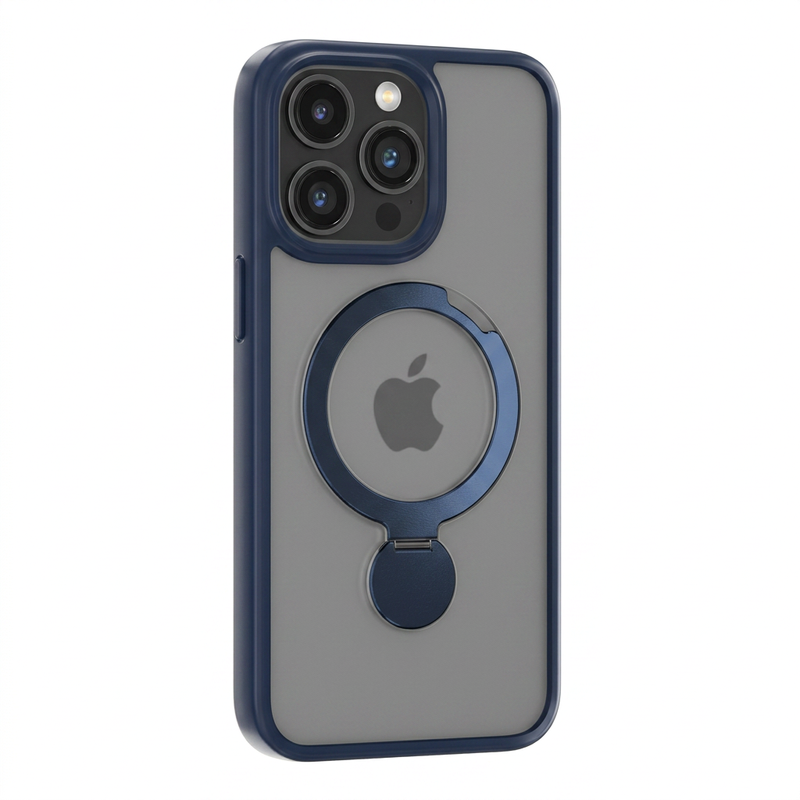 Comma Joy Shark Magnetic Case with Rotating Bracket iPhone 15 Pro Max Blue