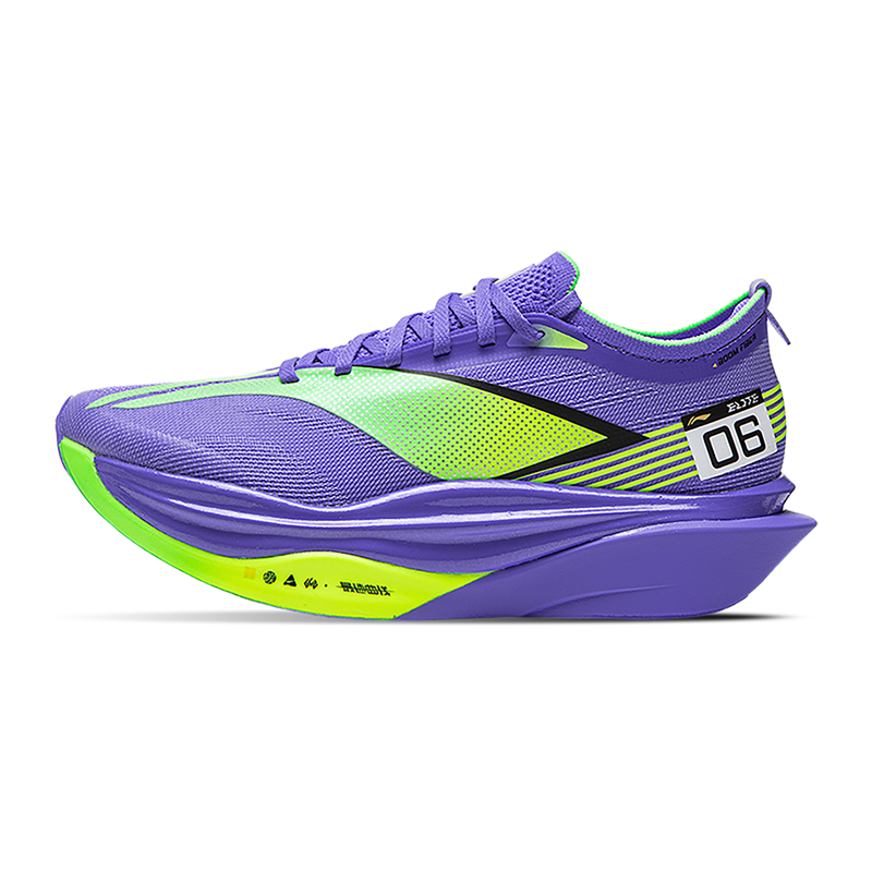 EU43 LI-NING Fly Electric 6 ELITE Heren Race Hardloopschoenen Marathon Sport Outdoor - Fluorescerend Sterrenlicht Paars