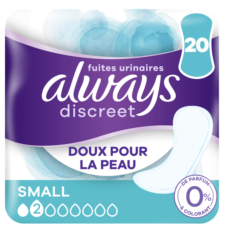 Always Discreet - Serviettes fuites urinaires - Taille S - 20 serviettes