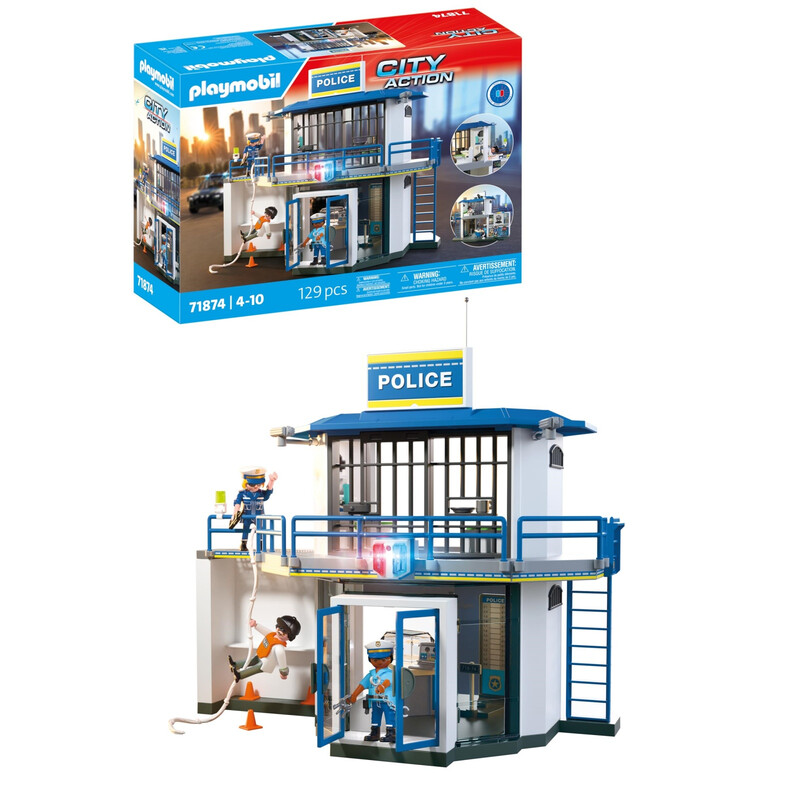 PLAYMOBIL City Action Polizeistation mit Verbrecherjagd-Zimmer | Actionreiches Polizei-Spielzeughaus für kreativen Rollenspielspaß ab 4 …