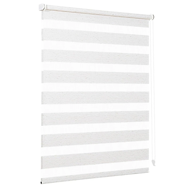 Seykey Doppelrollo, Clip-Fix, ohne Bohren für Fenster, 90 cm breit, Duo-Rollo Sonnenschutz, 90x100cm, Leinen