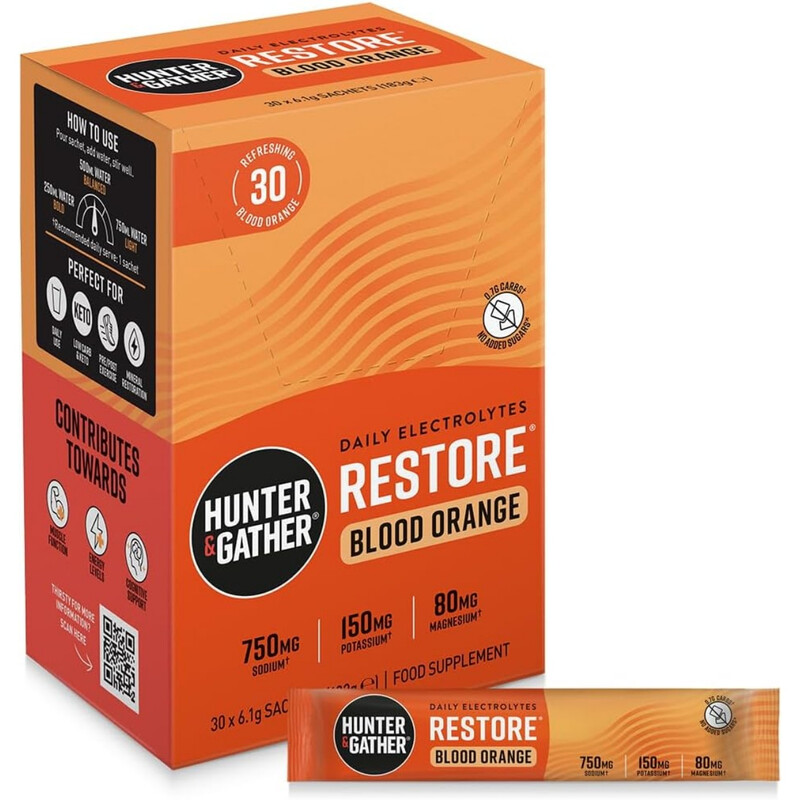 Hunter & Gather Orange Restore Electrolytes Blood Hydration Support Sachets Flavour - 30 Sachets