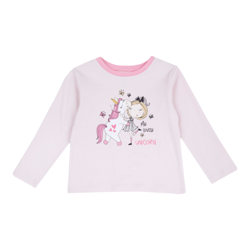 Chicco T-shirt met lange mouwen - lichtroze - maat 98