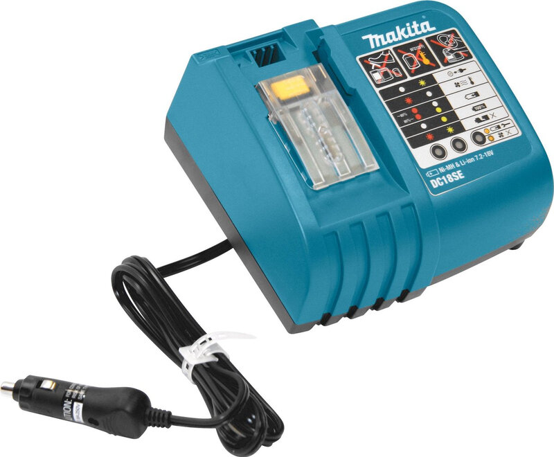 Makita auto-oplader DC18SE - 9,6 tot 18 V, voertuiggebruik