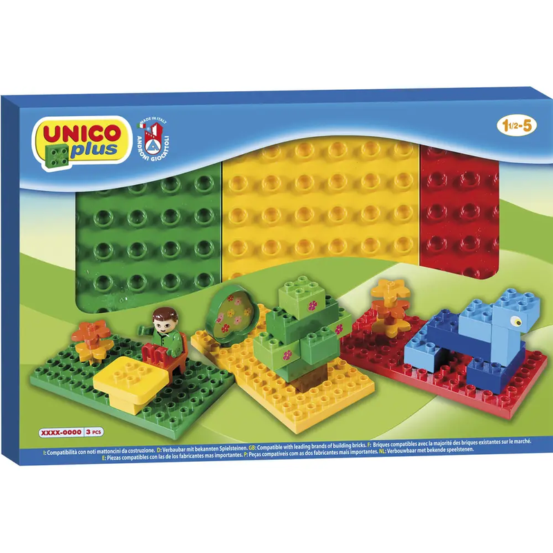 Unico Bausteine Basis Platten 3 Stück