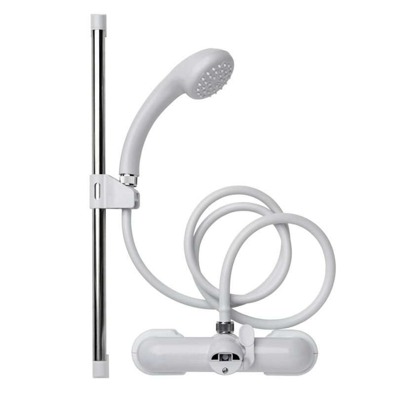 Croydex 3 Piece Bathroom Shower Set - White & Chrome