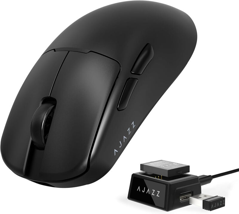 AJAZZ AJ159 V2 MC Kabellose Gaming-Maus Unterstützt Batteriewechsel, 300 mAh Akku Sofort Vollständig Aufgeladen PAW3311 Sensor Hochpräzise Positionierung Bei 1 kHz Abtastrate DPI 24000 Tri-Mode Ultraleichtes Design Computer-Büromaus