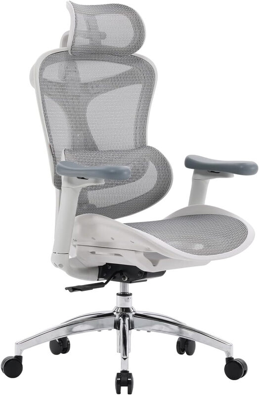 SIHOO Doro C300A Ergonomic Office Chair with Ultra Soft 3D Armrests, Dynamic Lumbar Support for Home Office Chair, Adjustable BackrestDesk Chair (White)