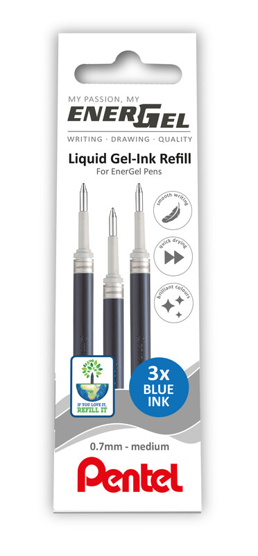 EnerGel Refill 0.7mm Blue Pack of 3