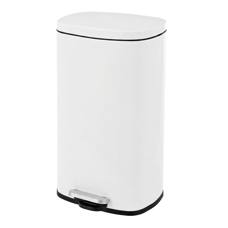 Ochama X Songmics White 30L Kitchenrubbish Bin With Soft-Close Lid And Inner Bucket,