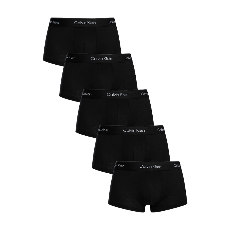 Calvin Klein Herrenunterhosen Im 5er-Pack, Niedriger Schnitt, Schwarz, Dtm-Bund, Xs