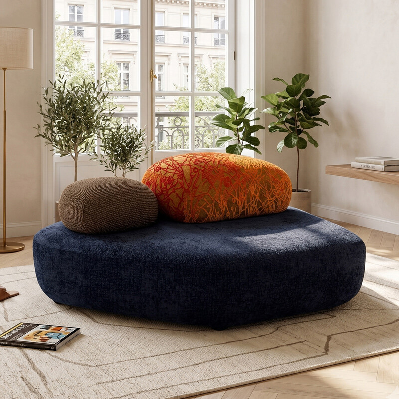 URBAN MEUBLE Pebble Serie organisch geformtes Modulsofa - Mehrfarbig Bouclé, 179*140*79 cm (1 Stück)