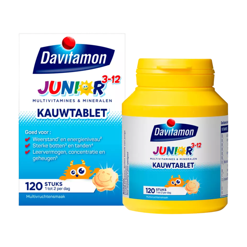 Davitamon Junior 3+ Kauwtabletten Multivruchten 120 Stuks