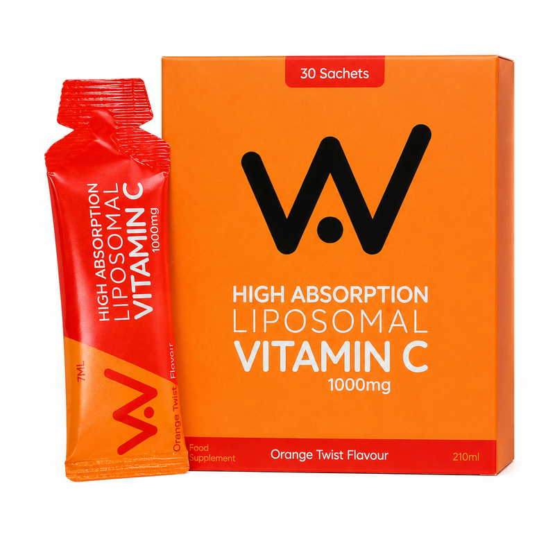 Well Actually High Absorption Liposomal Vitamin C 1000Mg Liquid - 30 Sachets (210Ml) - Orange Twist Flavour Food Supplement