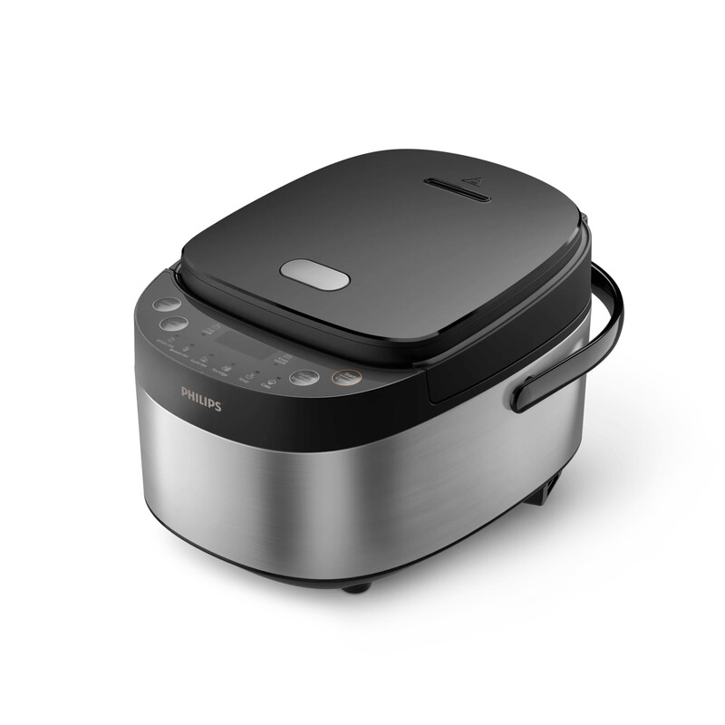 Philips 3000-serie Minirijstkoker HD3093/80 - 0.85 Liter - 8 programma's - Zwart/Zilver