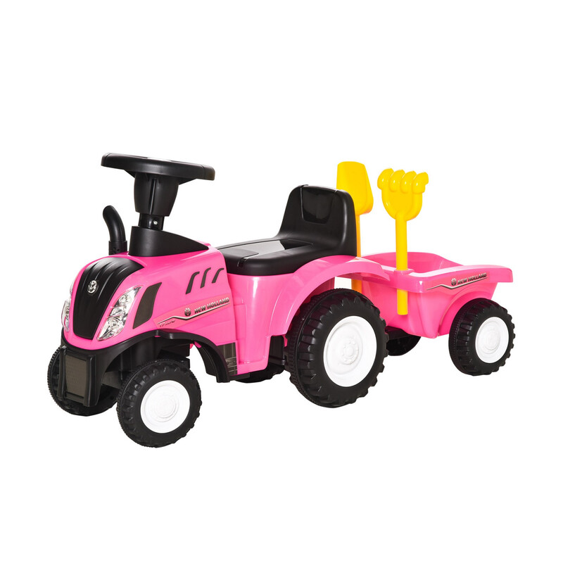 370-173PK HOMCOM Ride On Tractor Toddler Walker Foot To Floor Slider w/ Horn Storage
