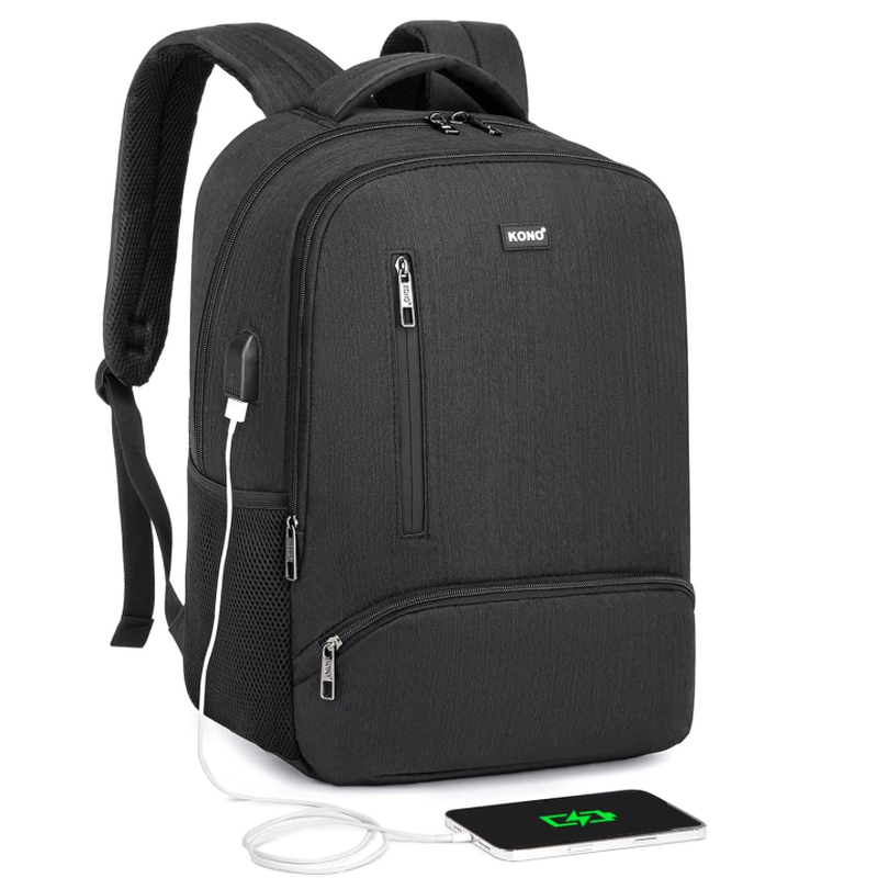 Travel Laptop Backpack with USB Charging Port Water Resistant Work Business Computer