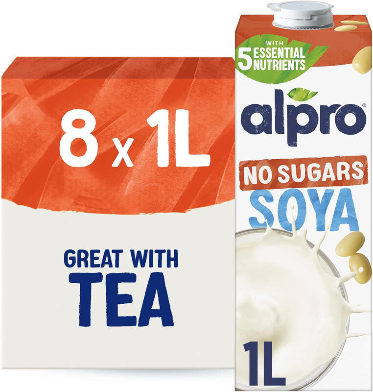Alpro Soya No Sugars Long Life Drink 8 X 1L