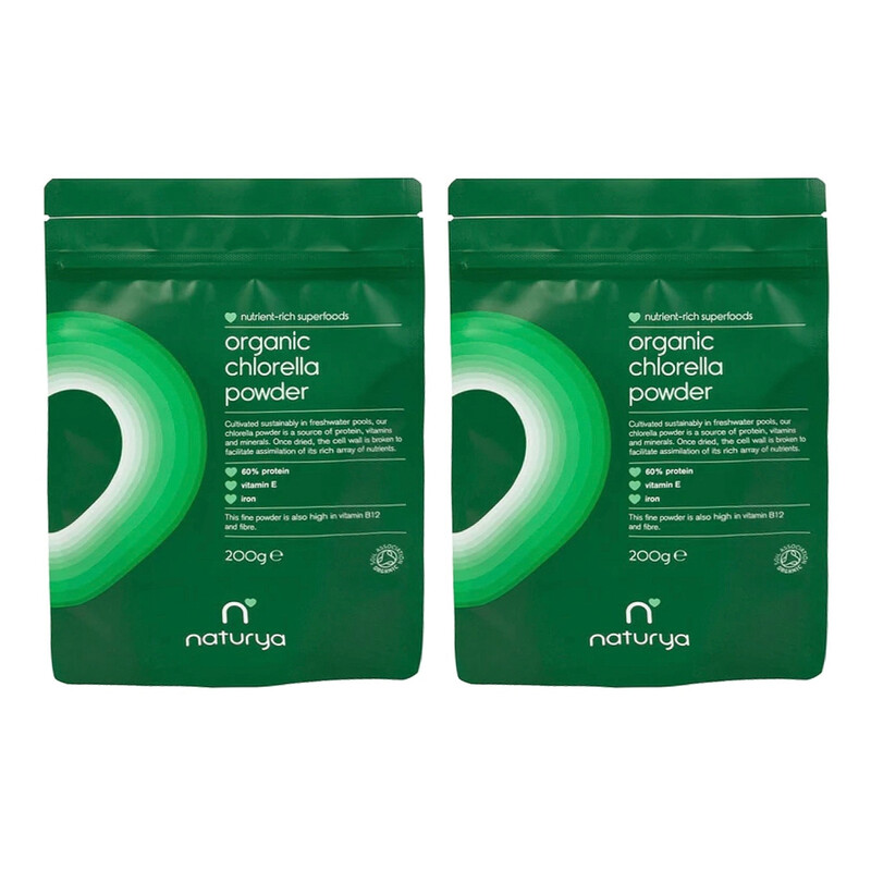 Naturya Organic Chlorella Daily Wellness Support Powder - 200g (2 Packs)
