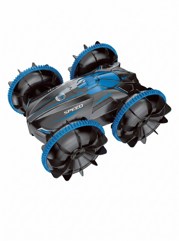 2,4 G 4WD RC Stuntauto met gebarenbediening, dubbele afstandsbediening, vervormbaar terreinvoertuig, 360° draaien & driften, klimauto cadeau voor jongens, 1 Stuk Blauw