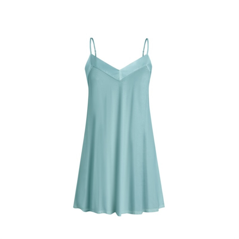 v-neck paleturquoise suspender dress L