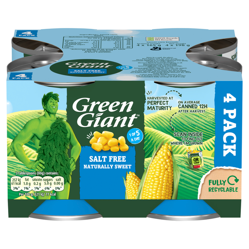 Sweetcorn Salt Free 4 x 198g