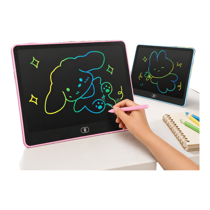 14 Zoll LCD-Zeichenbrett rosa und blau gemischt 1 CR2032 Knopfzelle inklusive
