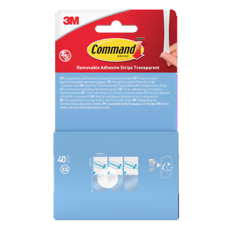 3M Command Clear 40 Mini Refill Strips - Transparent