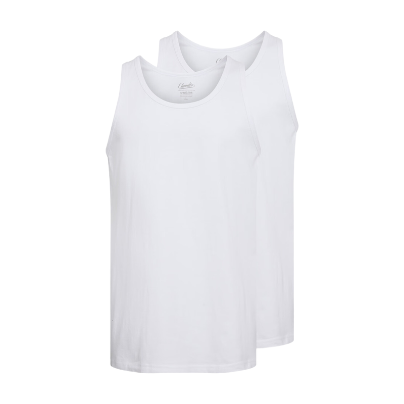 JBS Claudio 2er-Pack Baumwoll-Tanktops Weiß XXL