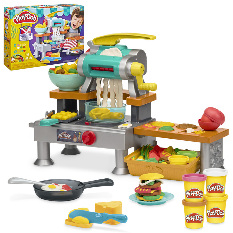 Play-Doh Super Sizzlin' Kitchen: Creative Pretend Play Baking Set with Clay Compound for Kids Arts & Crafts Fun