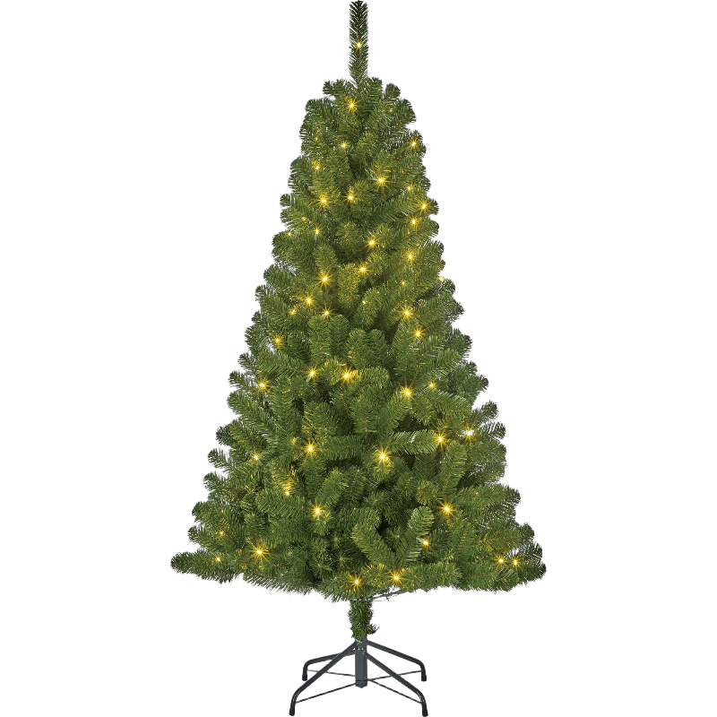 Black Box Trees sapin de Noël artificiel Charlton avec 80 lumières blanc chaud D 76 H 120 cm