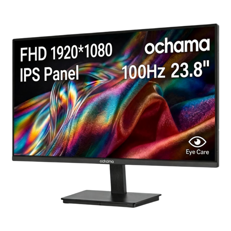 【JoySelected】ochama Office Monitor 23.8-Inch - Gaming and Office Monitor - 1080P HD - 100Hz High Refresh Rate - 3-Side Ultra-Narrow Bezels