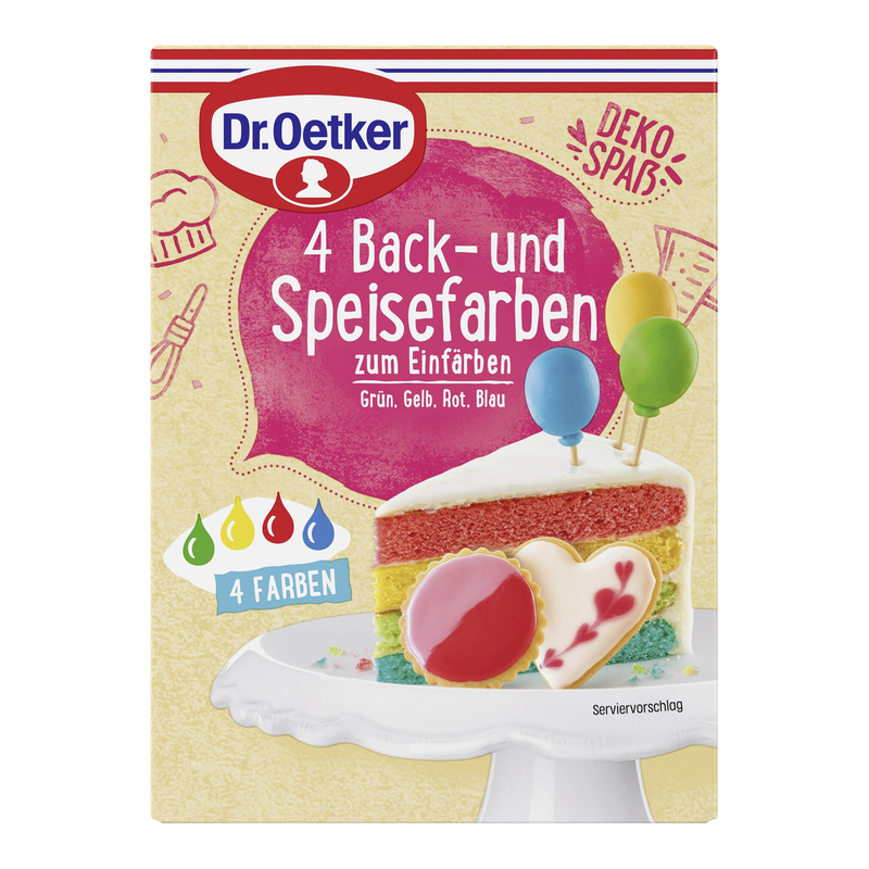 Dr. Oetker 4 Back- & Speisefarben 4 × 20 g