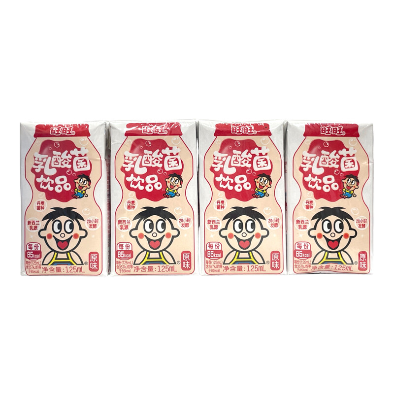 WANT WANT Laktobazillen-Getränk Originalgeschmack 4er-Pack 125 ml x 4