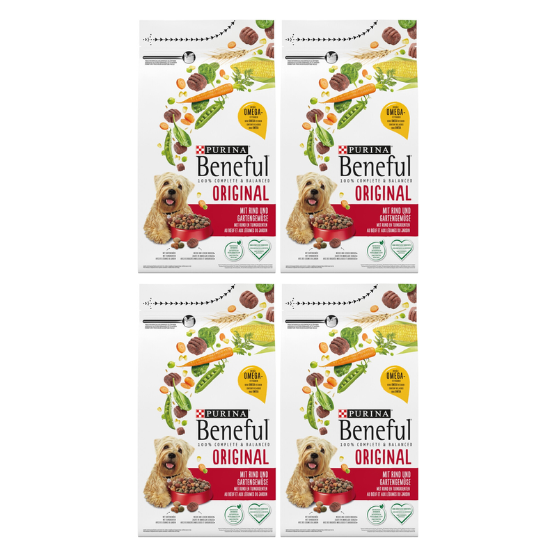 Purina Beneful Nourriture pour chiens adultes Formule bœuf et légumes du jardin 1,4 kg * 4