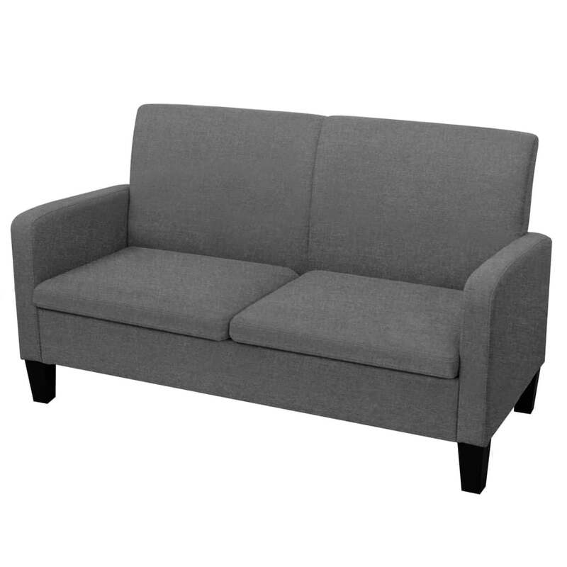 vidaXL 135x65x76 cm, 2-Sitzer-Sofa aus dunkelgrauem Stoff