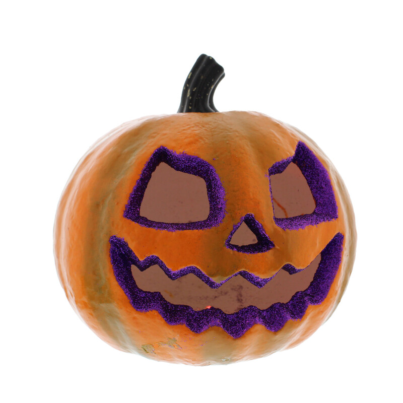 Festive 21Cm Bo Lit Cut Out Face Pumpkin With Rgb Led