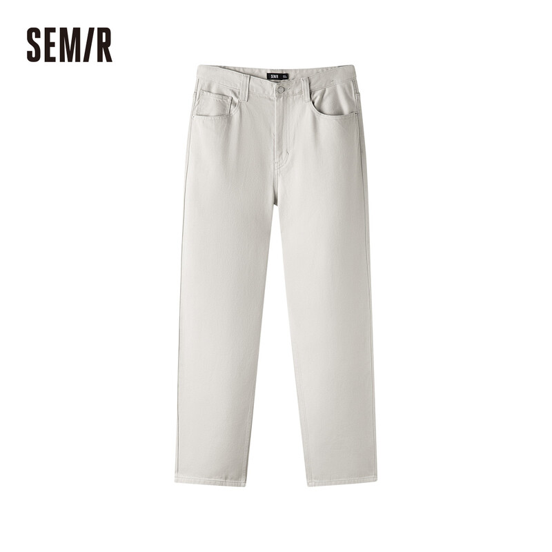 SEMIR Herren Jeans: Loose Fit mit geradem Bein in cremeweißem Ton - Gr. 33 für einen lässigen und bequemen Stil.