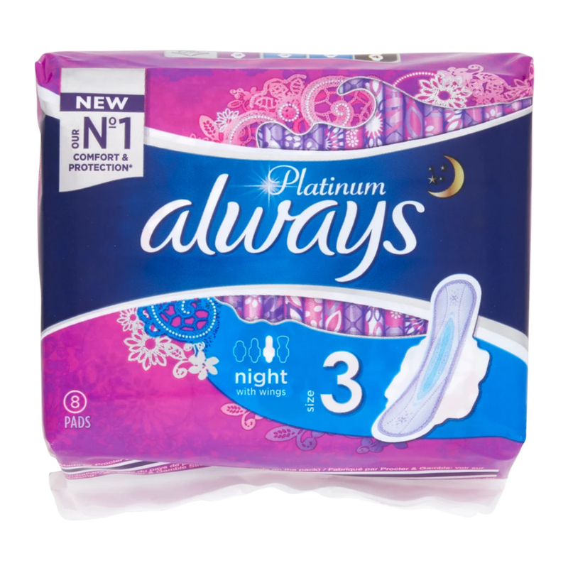 Always Platinum - Serviettes hygiéniques Long Plus - Taille 3 - 8 serviettes