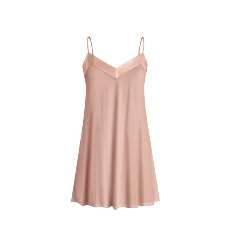 v-neck pink suspender dress L